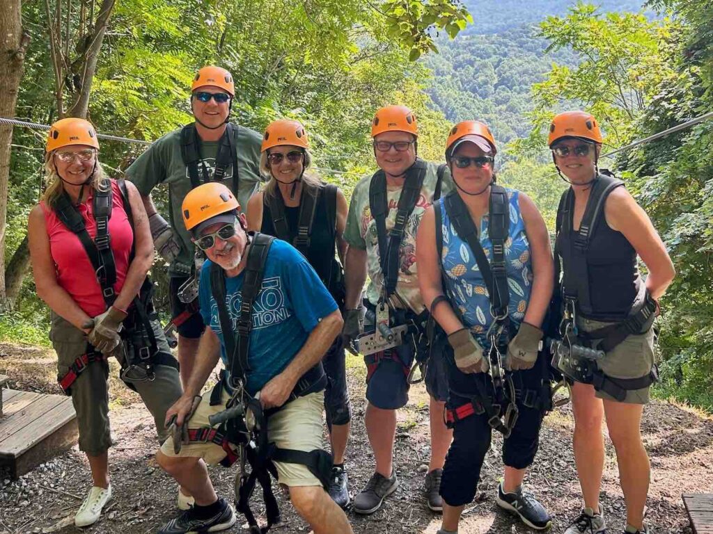 Cleveland Fagowees club members go zip lining