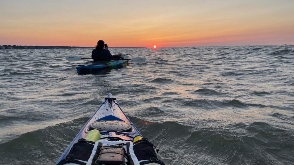kayaking with the Cleveland Fagowees in a sunset