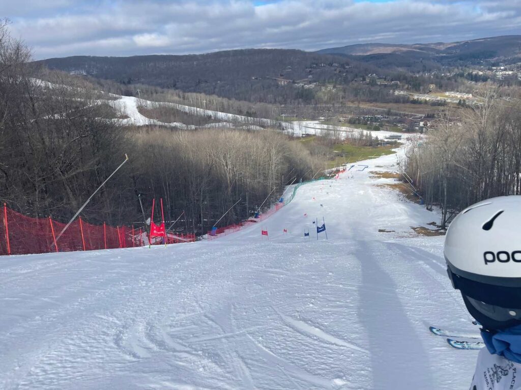 A beautiful GS race course ready for Cleveland Fagowees ski racers